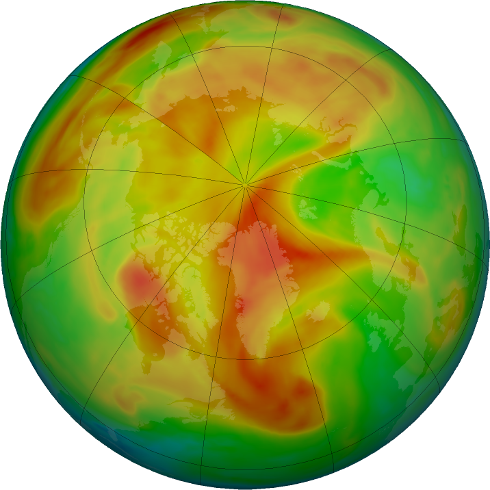 Arctic ozone map for 13 May 2019